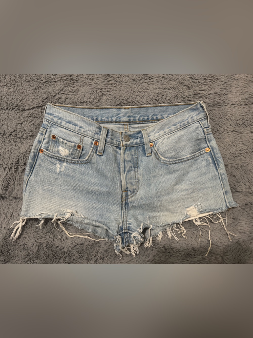 Levi’s Light Wash Distressed Denim Shorts - Women's